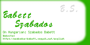 babett szabados business card